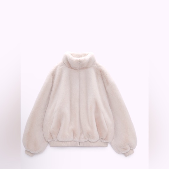 Zara Faux Fur Bomber Jacket - NWT - Picture 3 of 7